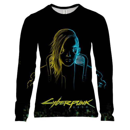 Женский 3D лонгслив "Cyberpunk 2077"