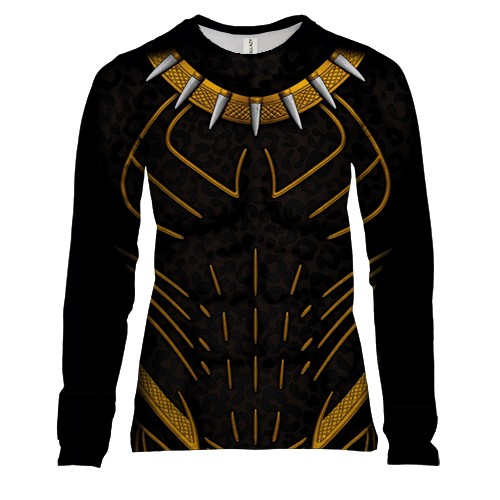 Жіночий 3D лонгслів "Костюм Killmonger"