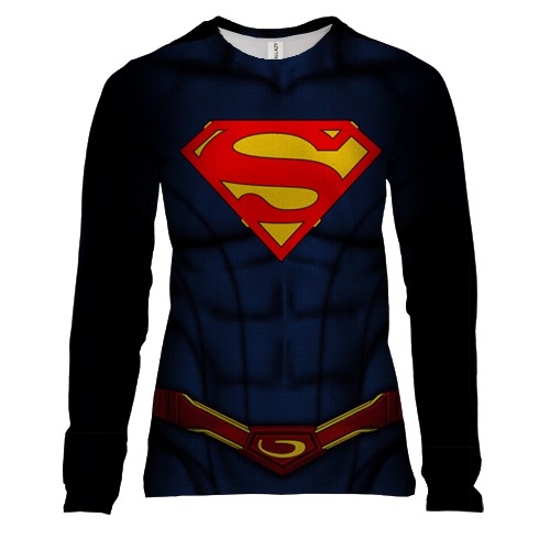 Жіночий 3D лонгслів "Костюм Супермэна" (2)