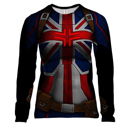 Жіночий 3D лонгслів "Костюм Капітан Картер"