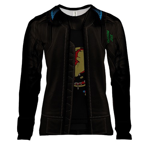 Женский 3D лонгслив "Авиаторка Cyberpunk 2077"