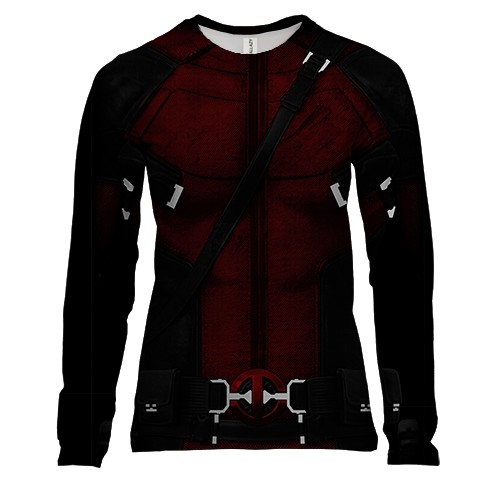 Женский 3D лонгслив "Костюм Дедпула"