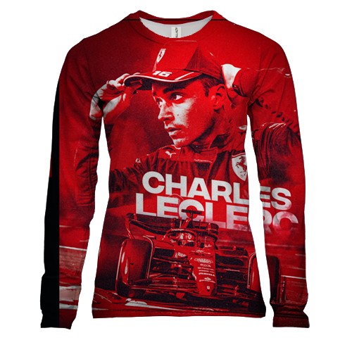 Женский 3D лонгслив c Шарль Леклер