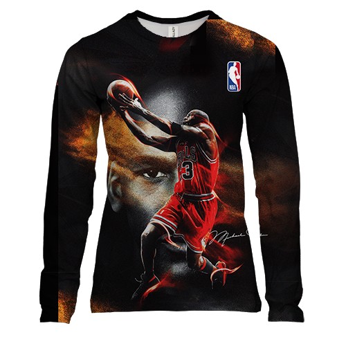 Женский 3D лонгслив "Майкл Джордан"