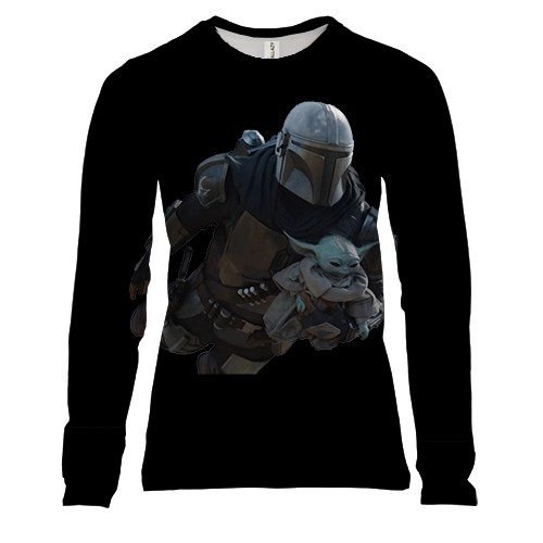 Жіночий 3D лонгслів Малюк Грогу у польоті (2)