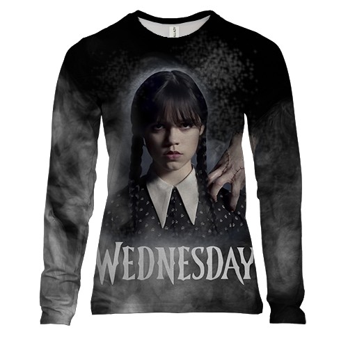 Женский 3D лонгслив Wednesday и Thing