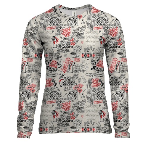 Женский 3D лонгслив клипарт Слава Украине