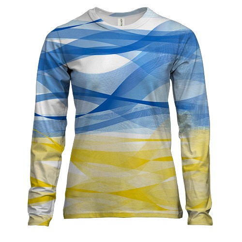 Жіночий 3D лонгслів Українськи хвилі