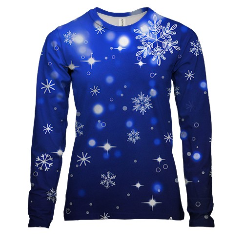 Женский 3D лонгслив со снежинками