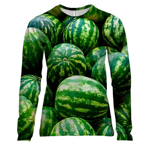 Жіночий 3D лонгслів з кавунами (2)