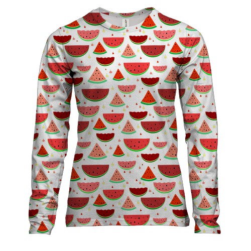 Женский 3D лонгслив с арбузами (паттерн)