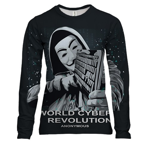 Женский 3D лонгслив Кибервойска Anonymous