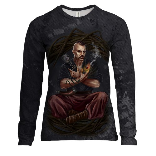 Женский 3D лонгслив Козак с трубкой
