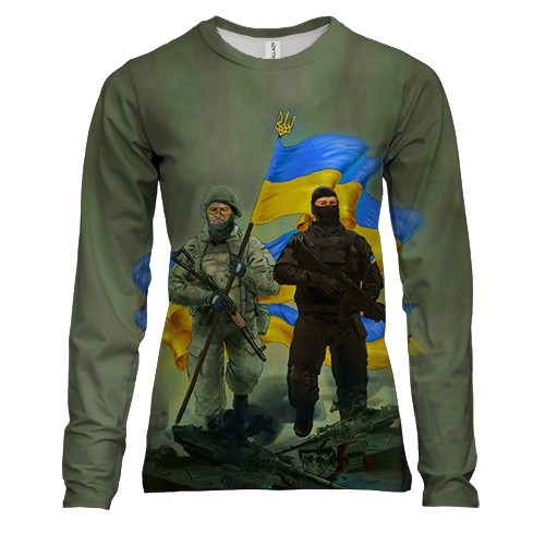 Женский 3D лонгслив Украинские воины