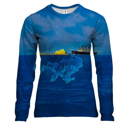 Женский 3D лонгслив Русский Титаник нашел свой айсберг