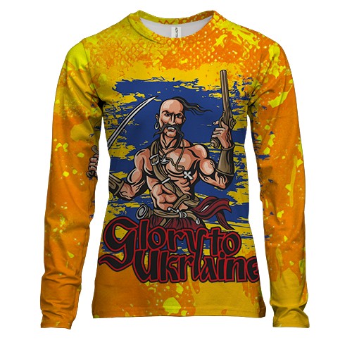 Женский 3D лонгслив Glory to Ukraine (с козаком)