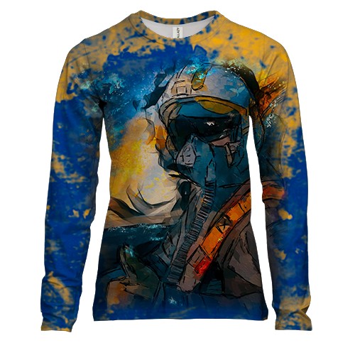 Женский 3D лонгслив Призрак Киева (2)