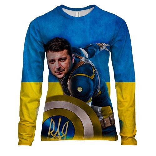 Жіночий 3D лонгслів Зеленський (Marvel Style)