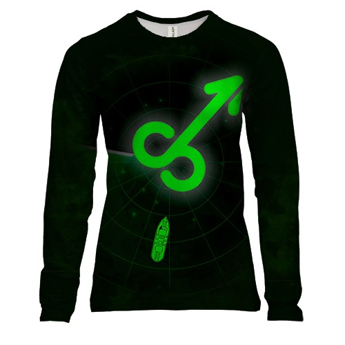 Женский 3D лонгслив Русский корабль. Иди нах*й!