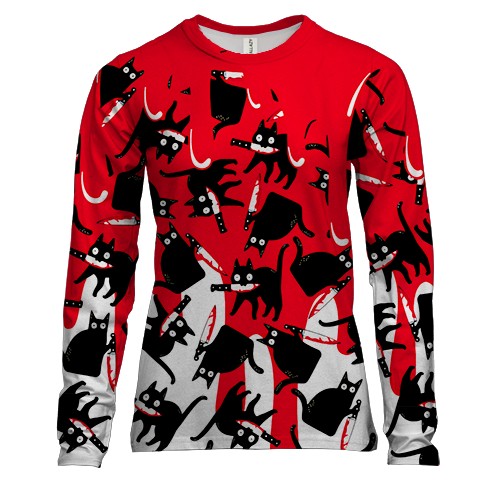 Жіночий 3D лонгслів Кривавий кіт