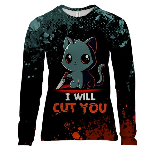 Женский 3D лонгслив I will cut you