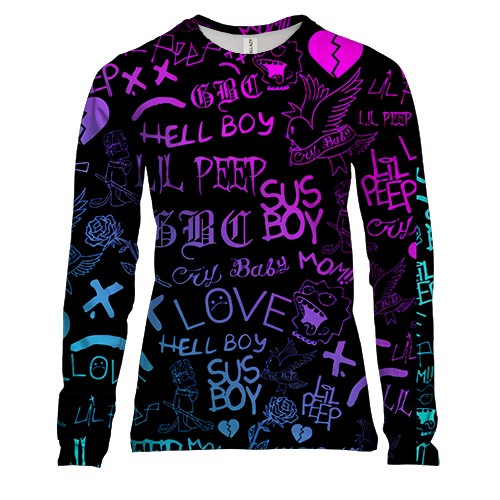 Женский 3D лонгслив LIL PEEP color