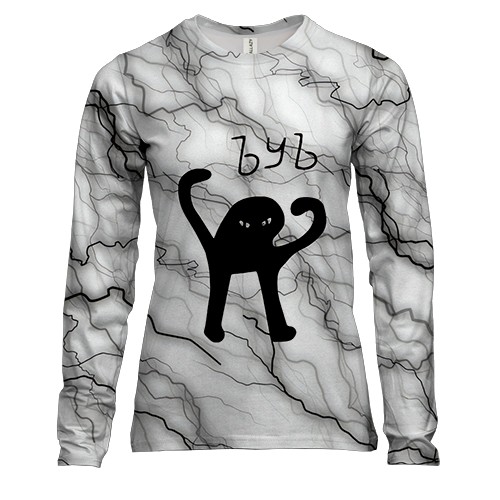 Женский 3D лонгслив ЪУЪ кот