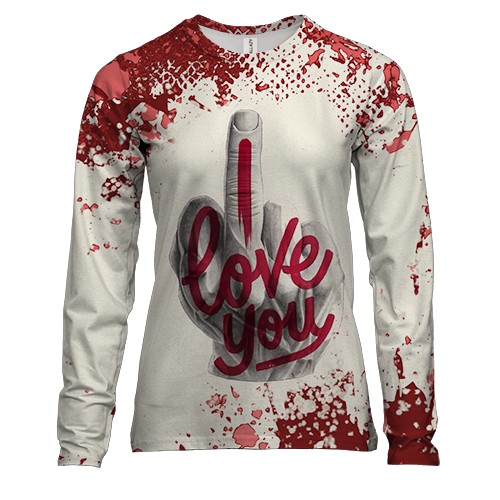 Жіночий 3D лонгслів I love (fuck) you