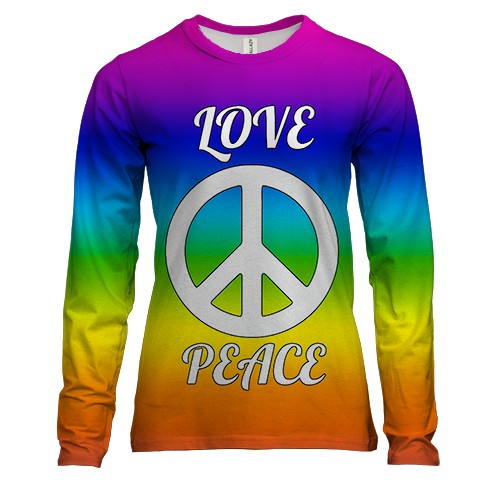 Жіночий 3D лонгслів Love Peace