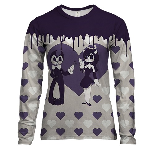 Жіночий 3D лонгслів Серця в чорнилі