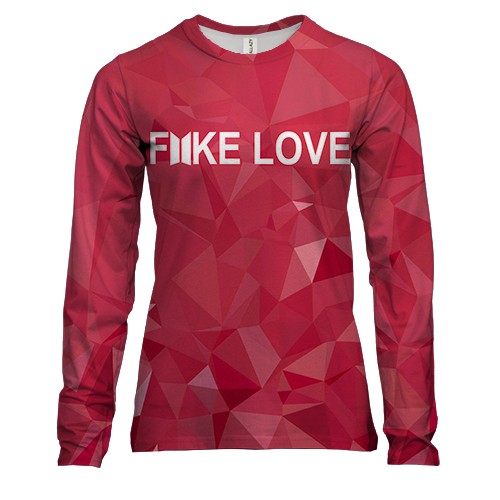 Жіночий 3D лонгслів Fake love BTS