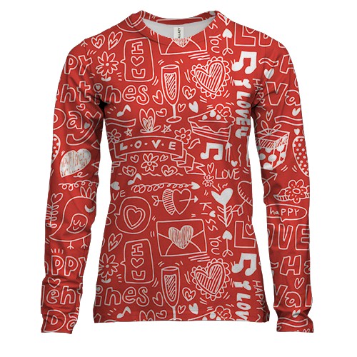 Жіночий 3D лонгслів Love and hearts pattern 3