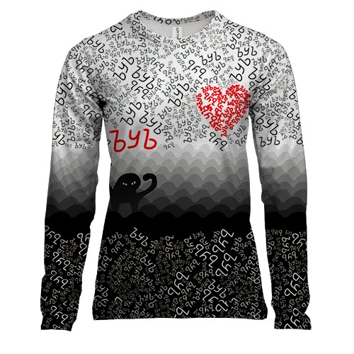 Женский 3D лонгслив ЪУЪ любовь