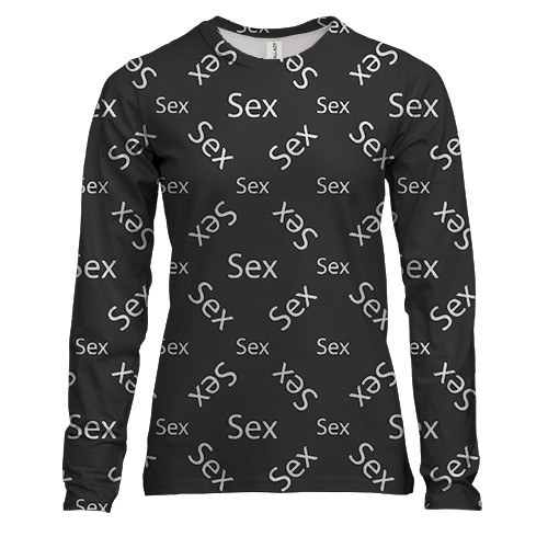 Женский 3D лонгслив S E X pattern 2
