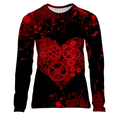 Жіночий 3D лонгслів Серце шестерні