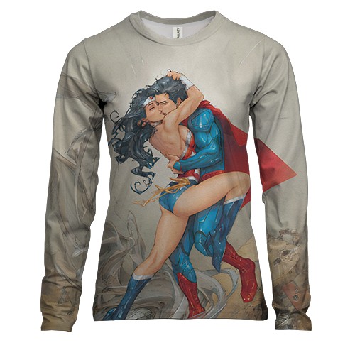 Жіночий 3D лонгслів Superman and superwoman
