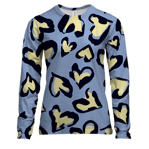 Женский 3D лонгслив Сердца леопард 2