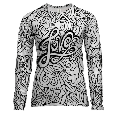 Жіночий 3D лонгслів Love візерунки