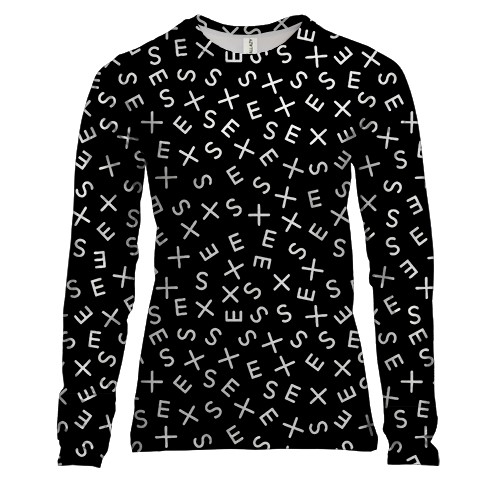 Жіночий 3D лонгслів S E X pattern