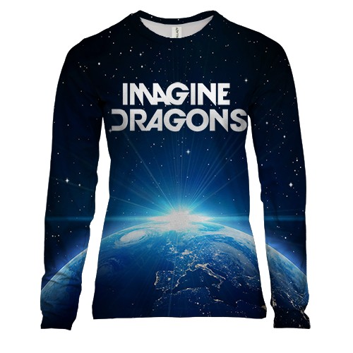 Жіночий 3D лонгслів Imagine Dragons WORLD