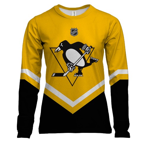 Женский 3D лонгслив Pittsburgh Penguins (2)