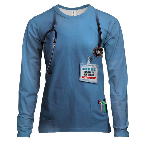 Женский 3D лонгслив "Костюм врача"