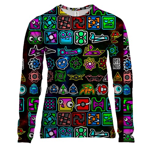 Женский 3D лонгслив Geometry Dash Герои