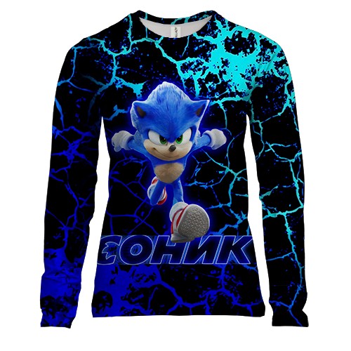 Женский 3D лонгслив Соник (арт)