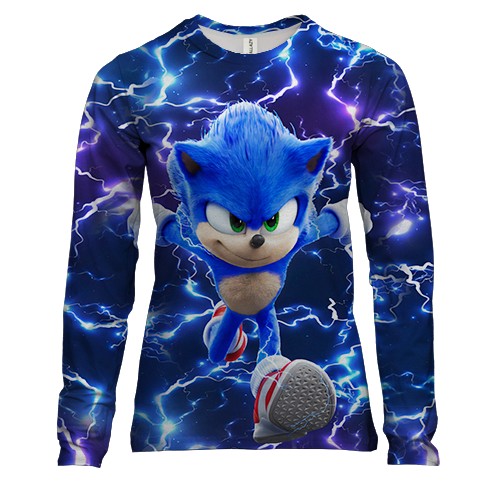 Жіночий 3D лонгслів SONIC (блискавки)