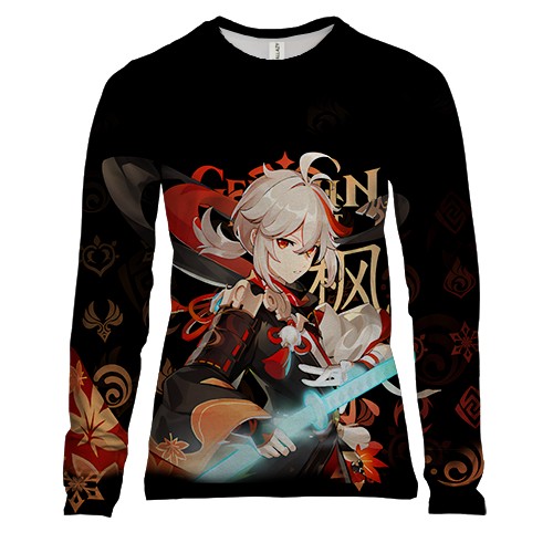 Женский 3D лонгслив Genshin Impact - Кадзуха