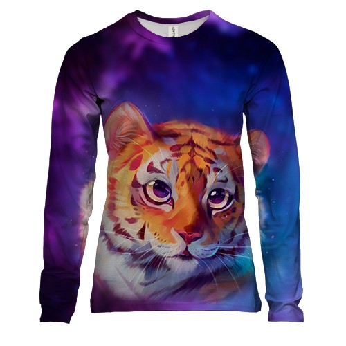 Женский 3D лонгслив Тигренок (рисунок)