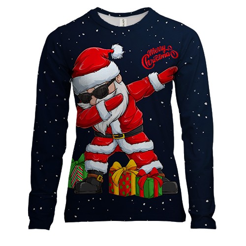 Женский 3D лонгслив «SANTA DABBING»
