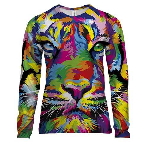 Женский 3D лонгслив «Тигр в стиле поп-арт»