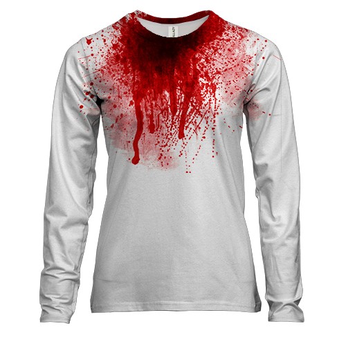 Женский 3D лонгслив Кровь из шеи